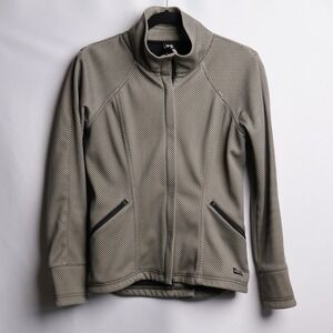 Kerrits XS Womens Houndstooth Fleece Lined Full Zip Riding Jacket Tan Black